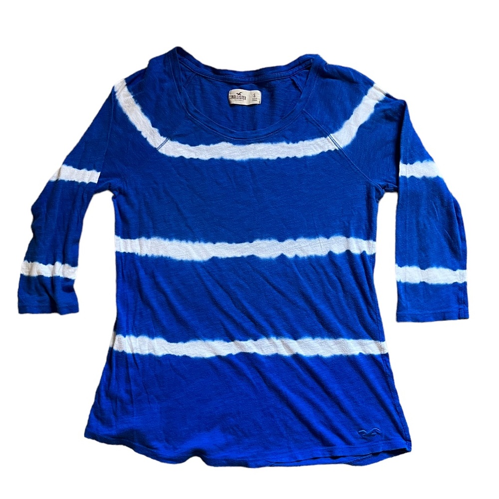 Hollister Blue & White Tie Dye Top | Women's S